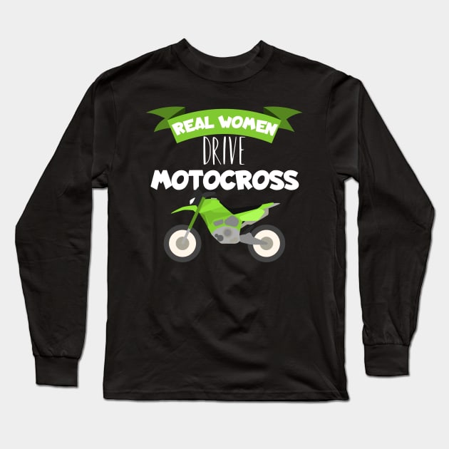 Motocross real women Long Sleeve T-Shirt by maxcode